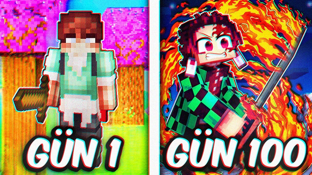 Minecraft DEMON SLAYER Dünyasında 100 GÜN HAYATTA Kalmak!