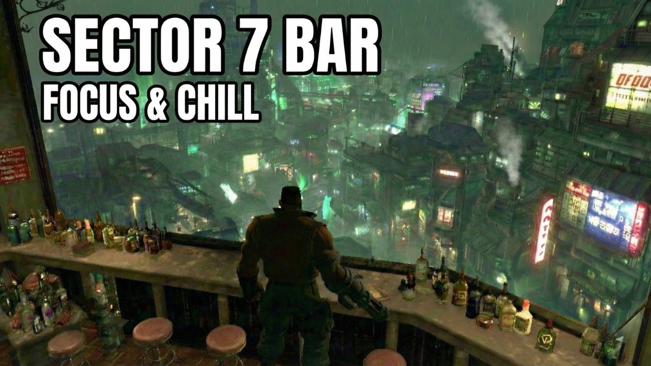 Resistance in Sector 7 🦾 Heavy Rain & Jazz Lo-Fi for Deep Focus [FF7 Inspired]