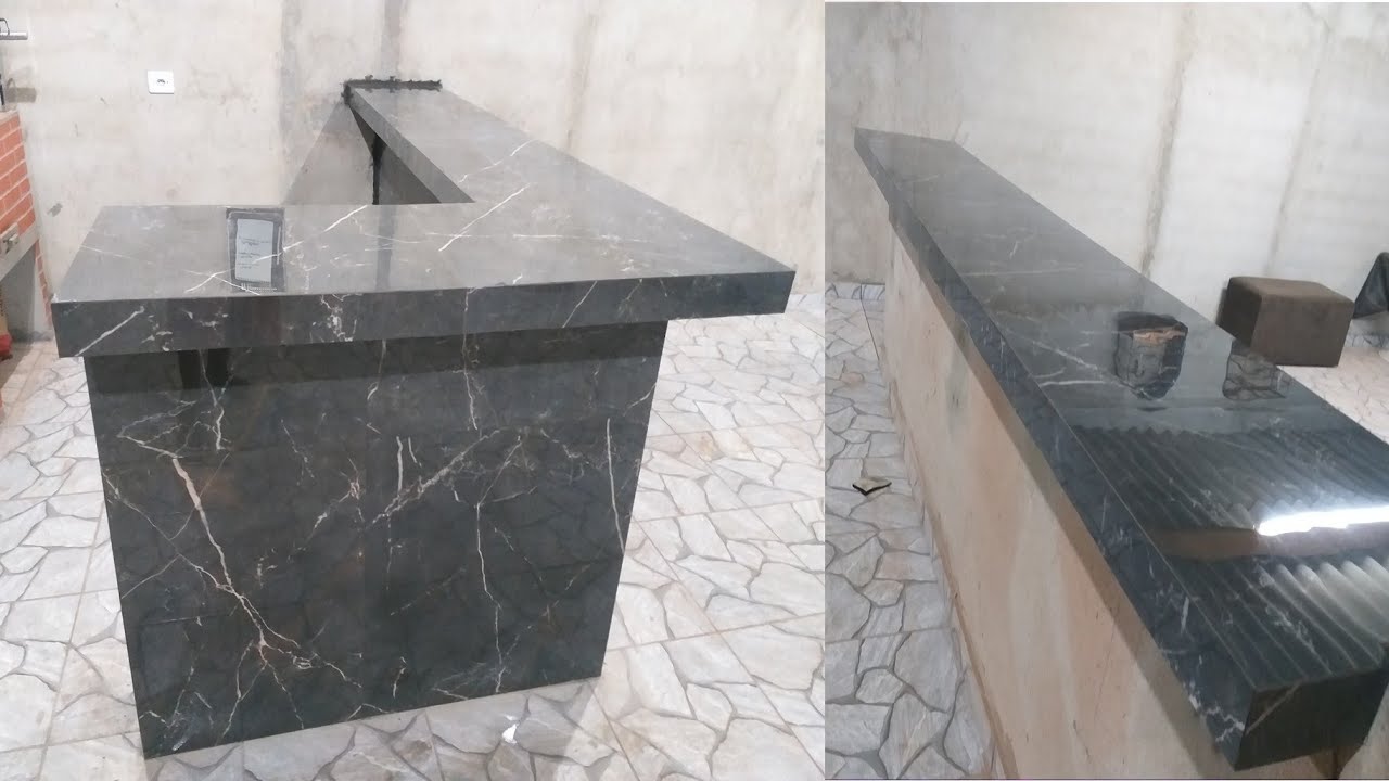 Lindo balcão de porcelanato