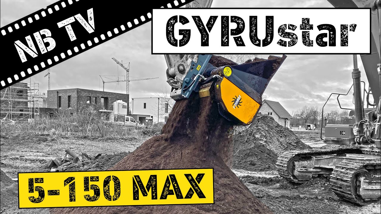 Schaufelseparator GYRUstar 5-150 MAX | Sieblöffel mit Doosan Bagger | Erde