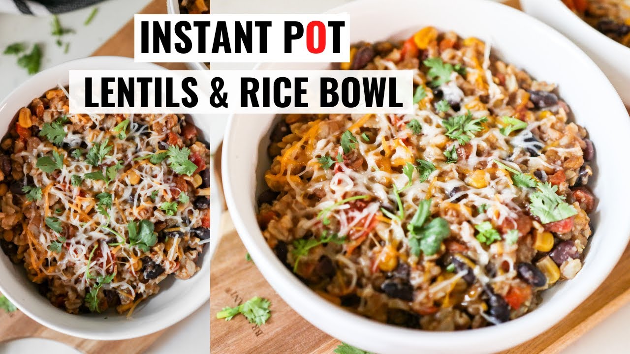 INSTANT POT Southwest Lentils and Rice Bowl | Easy 20 minute meal!