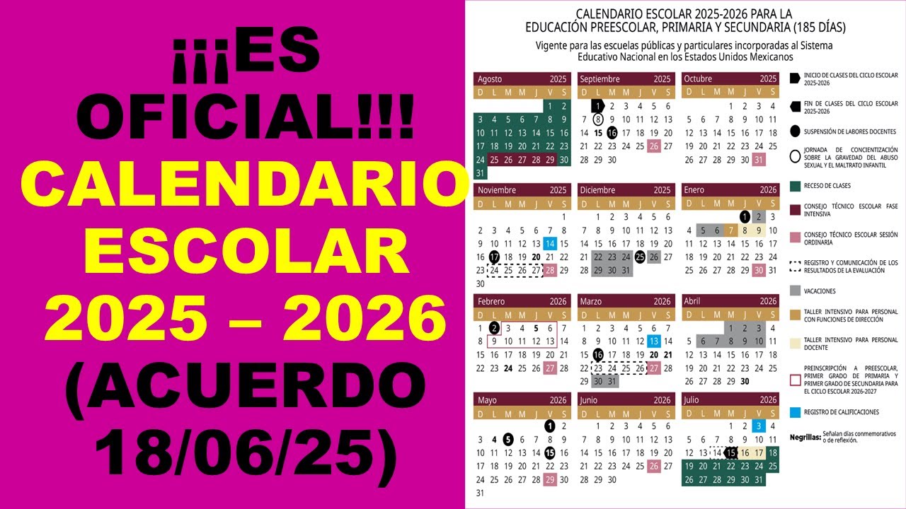 Soy Docente: ¡¡¡ES OFICIAL!!! CALENDARIO ESCOLAR 2025 – 2026 (ACUERDO 18/06/25)