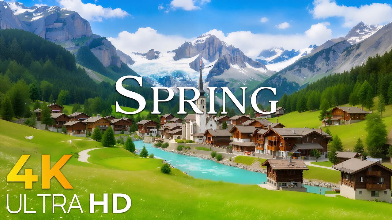 Switzerland in Spring Bloom 🌼 Alpine Flowers & Emerald Valleys | Scenic 4K