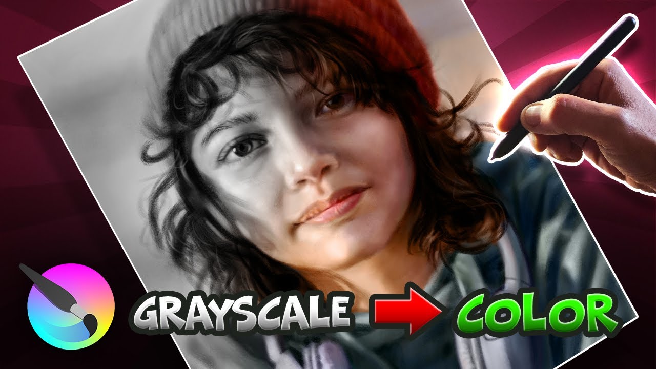 From Black & White to Full Color Portrait I Step-by-Step Krita Tutorial