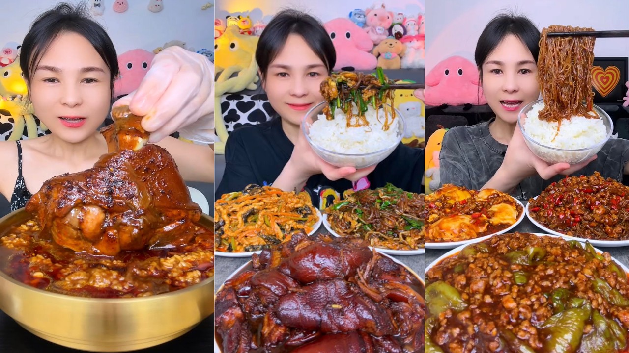 【ASMR】【MUKBANG】SPICY BRAISED PORK BELLY | EATING SHOW |CHINESE MUKBANG |食べ |吃播 #eating #food #176