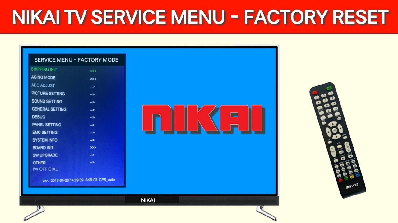 Nikai TV Service Mode Access | How To Factory Reset On Nikai TV And LED TV | NIKIA TV'S Setting