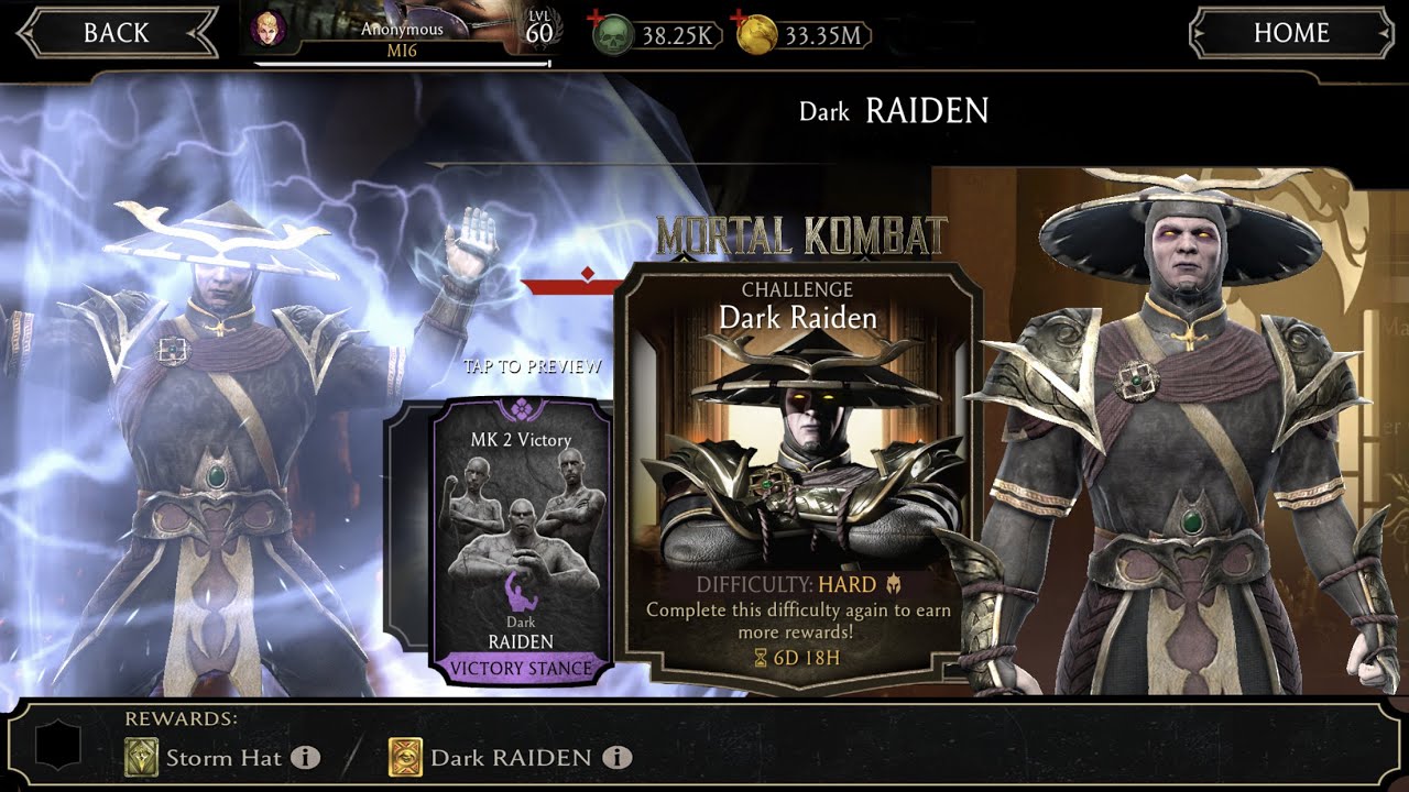 Dark Raiden Week Challenge || Hard_Mode (Mortal Kombat Mobile)