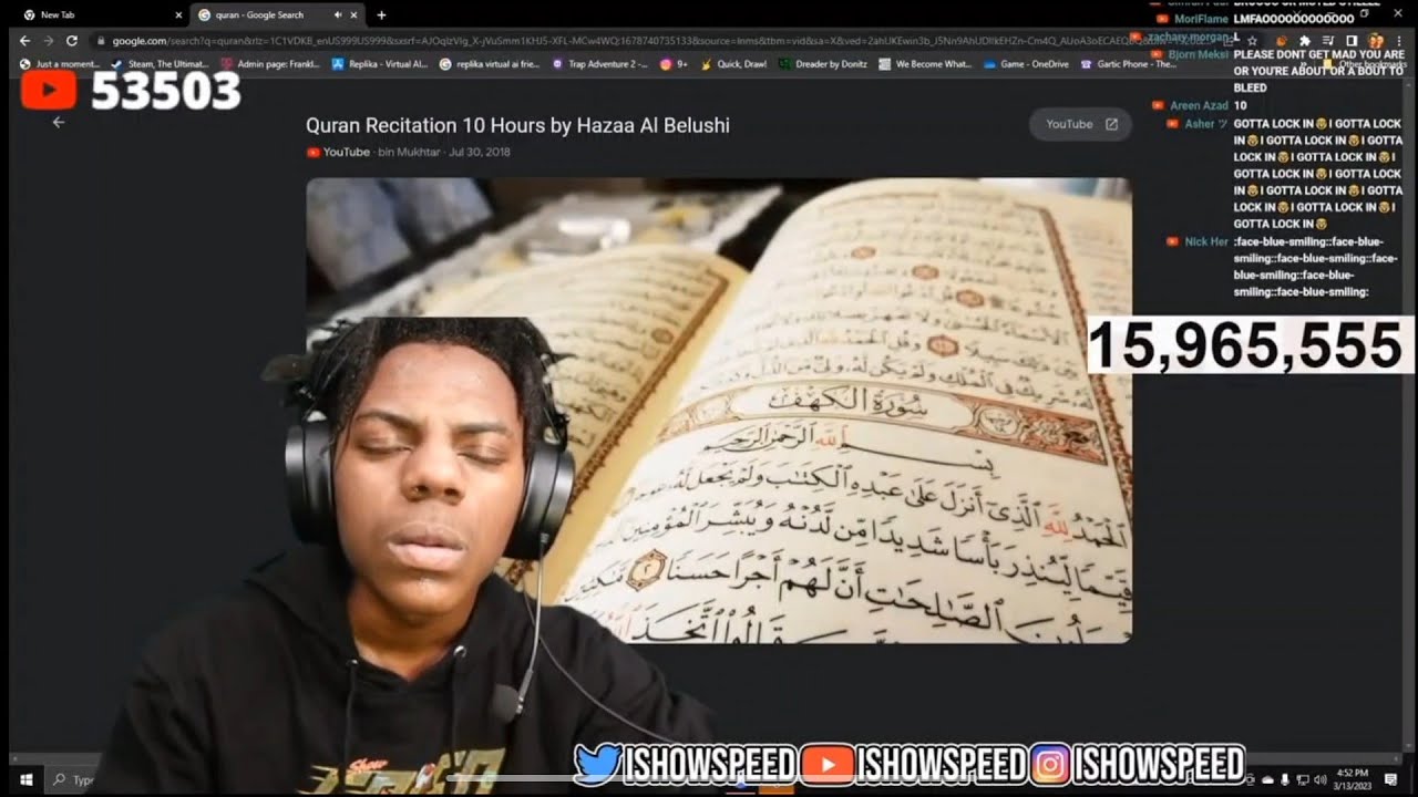 IShowSpeed listens To Quran After Losing in Rocket League