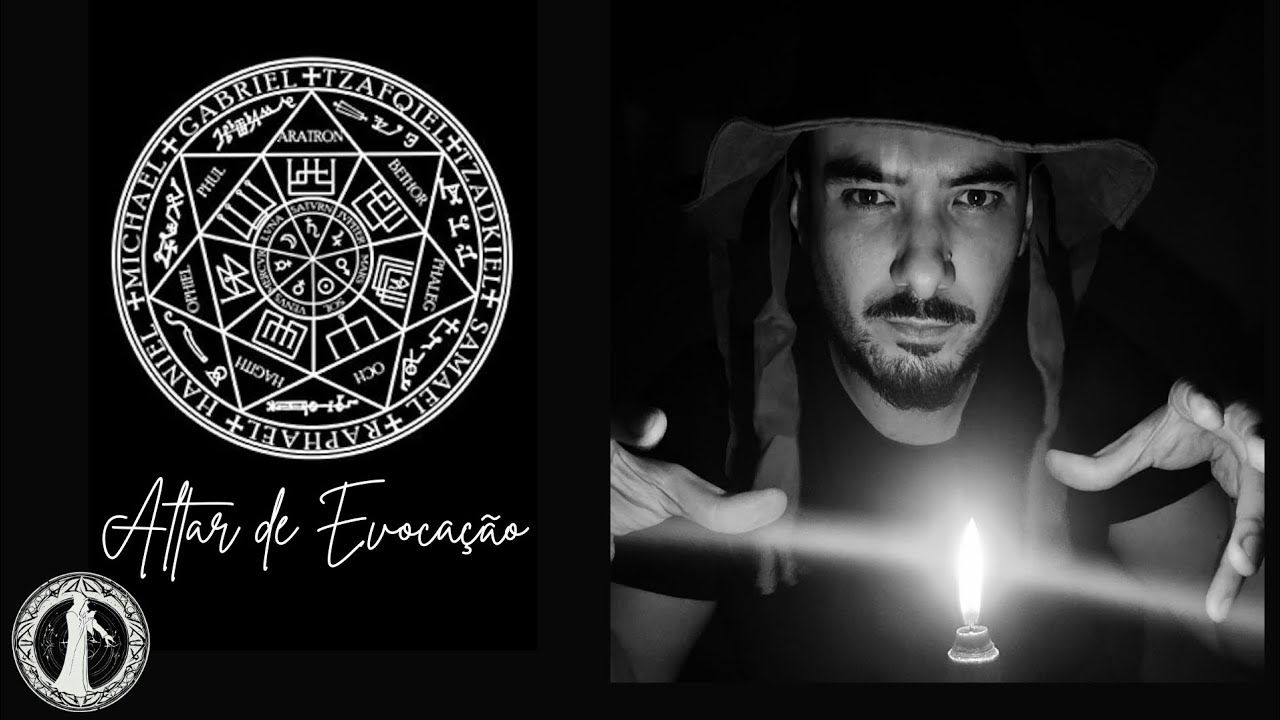 Evocando: O altar de evocação com os espíritos olímpicos.