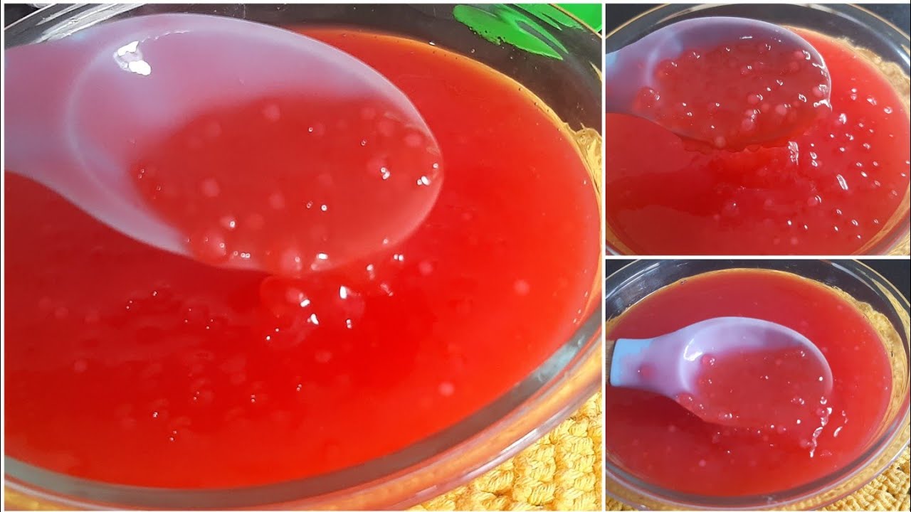 SAGU DE MORANGO COM SUCO EM PÓ