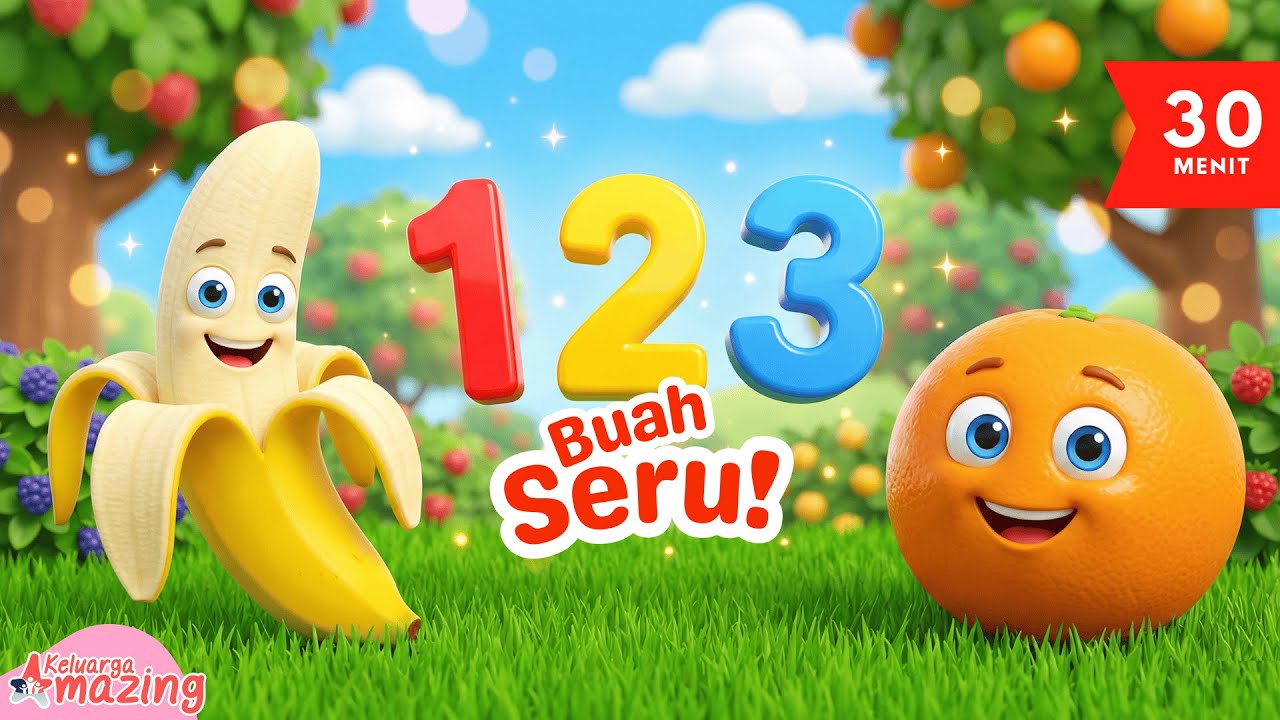 Belajar Angka 1-10 & Nama Buah | Kartun Edukasi Anak PAUD TK Bahasa Indonesia 🍓🔢