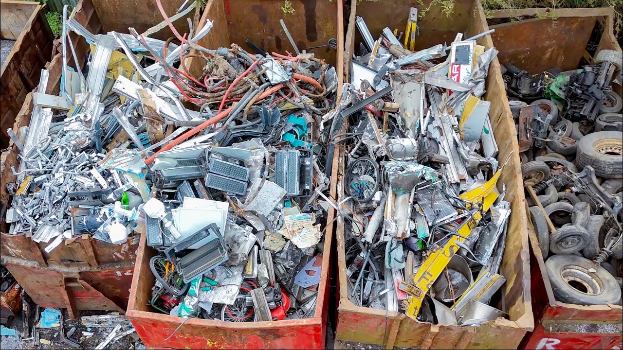Unloading Scrap Metal & Crushing a Washing Machine | Metal Recycling Metal Shear Baler #scrapyard