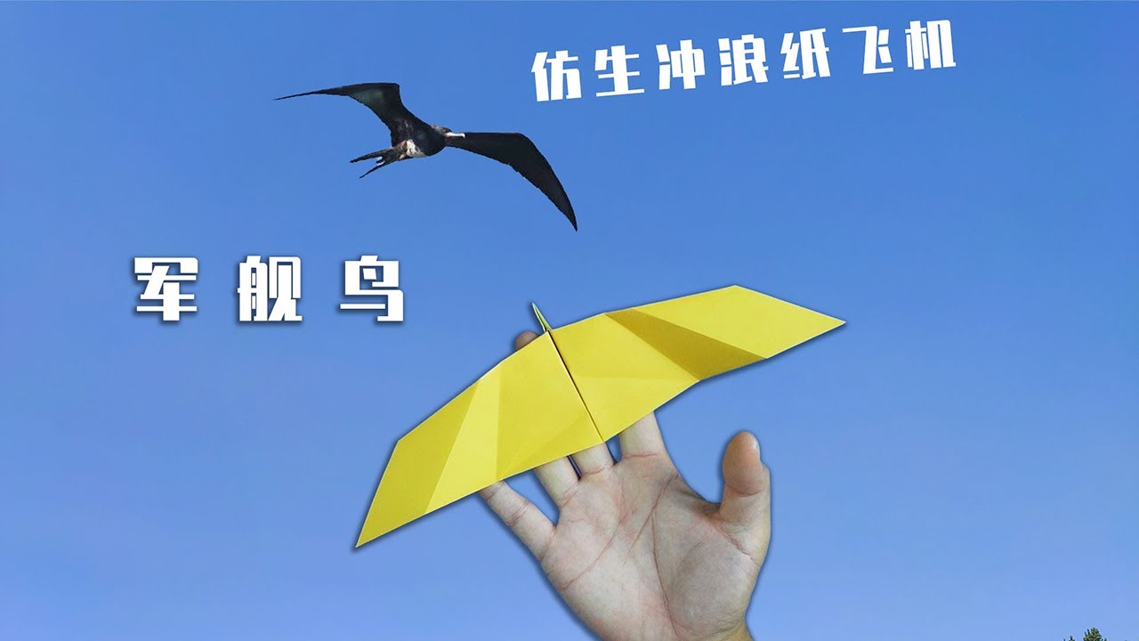 Best paper airplane, Frigatebird walkalong glider! 【Paper Feijun】