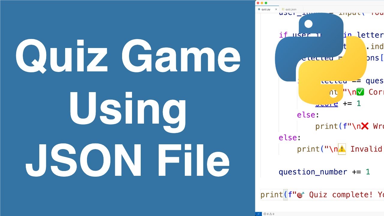 Quiz Game Using Data From A JSON File | Python Example