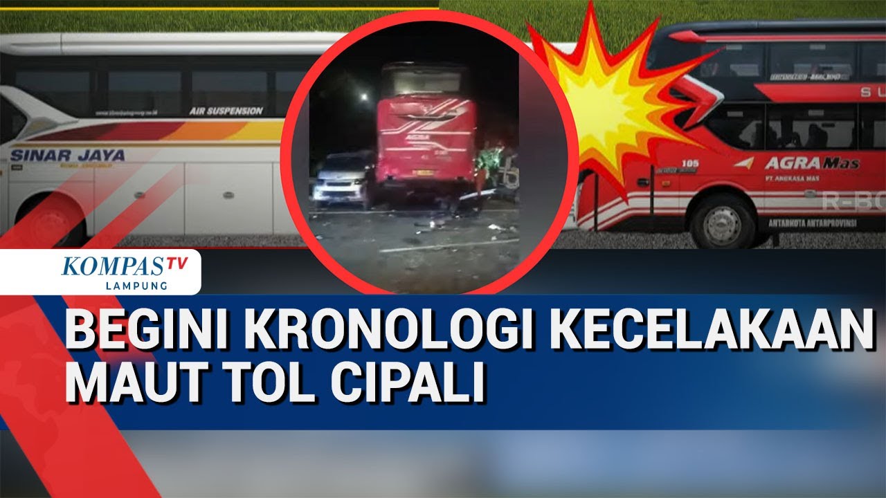 Kronologi Kecelakaan Tol Cipali  Bus Agramas Tabrak Sinar Jaya dan minibus