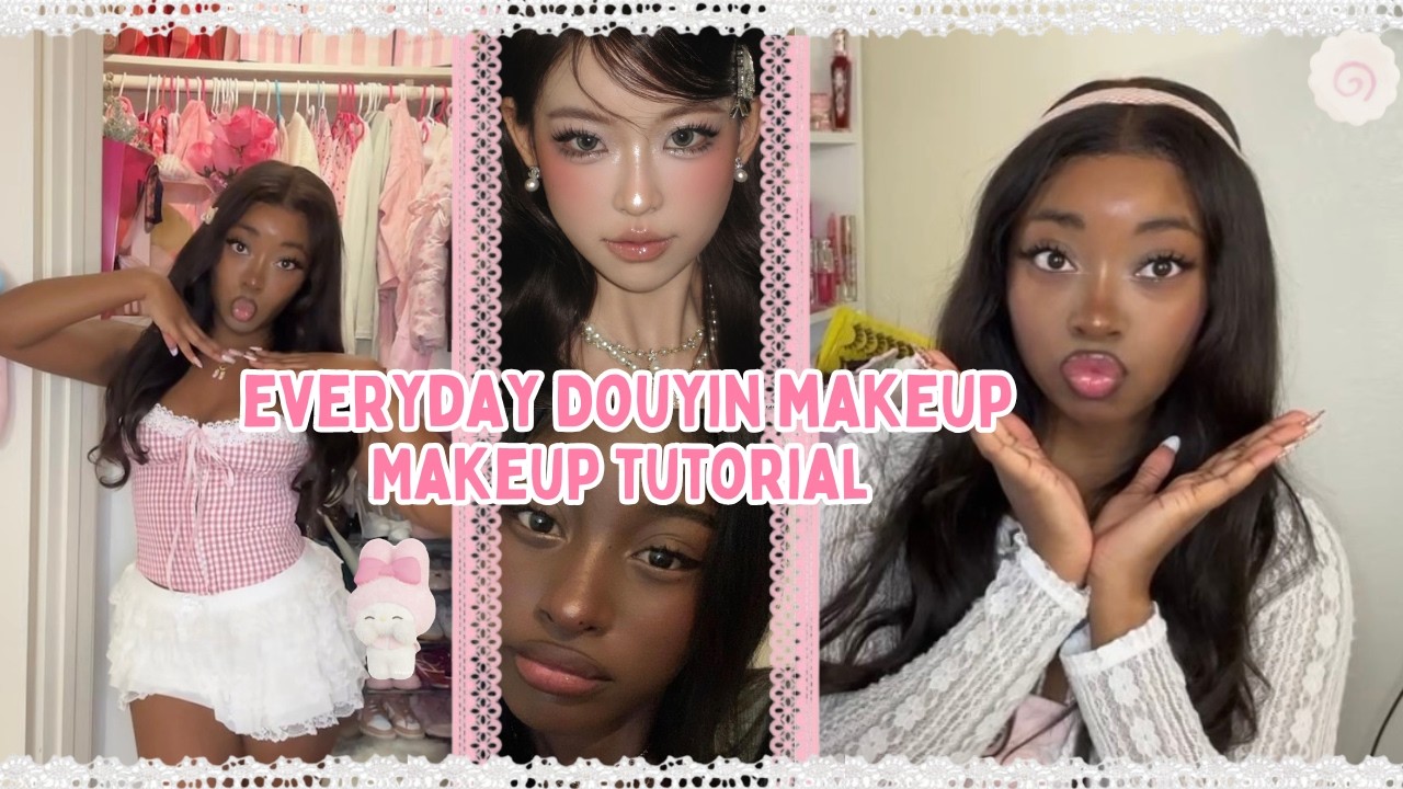 Pink Douyin Makeup on Dark Skin! 🎀 Step-by-Step! 