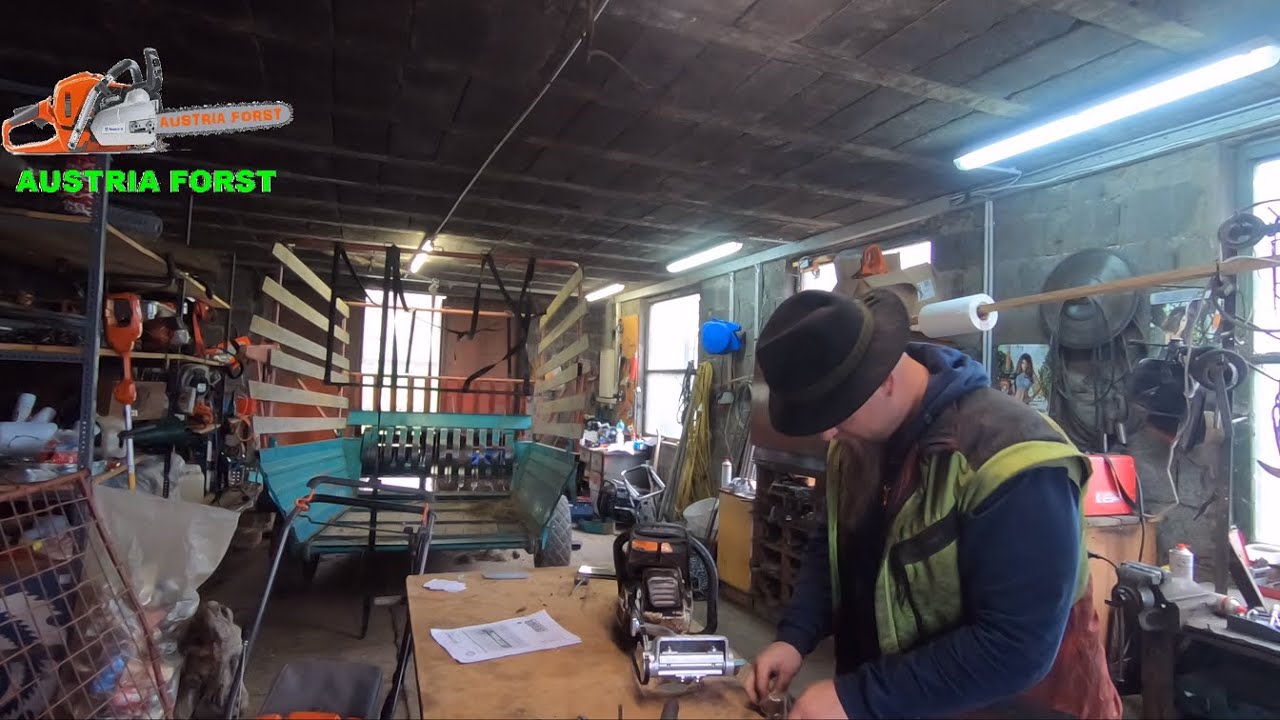 Aufbau der Rindenfräse auf Stihl MS 362 C