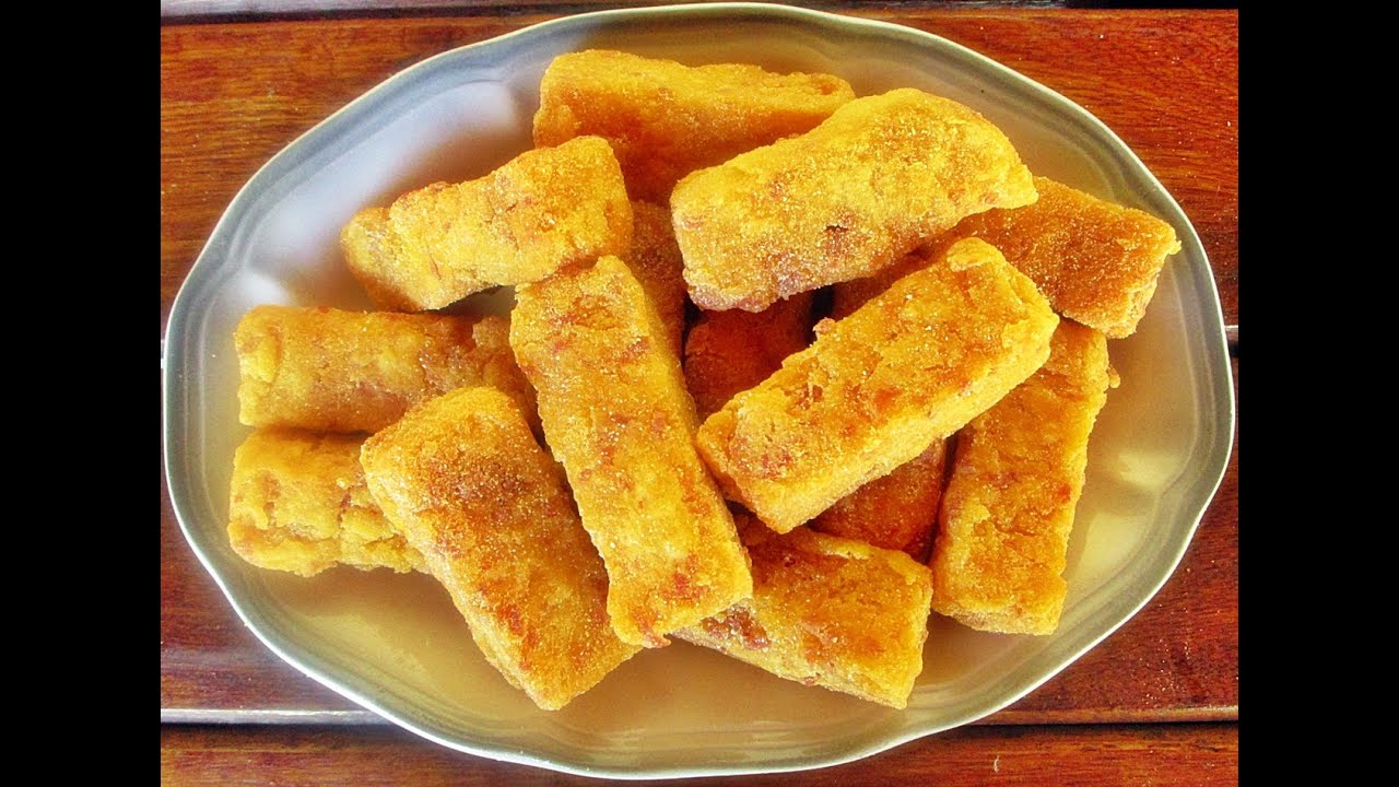 Polenta frita com calabresa