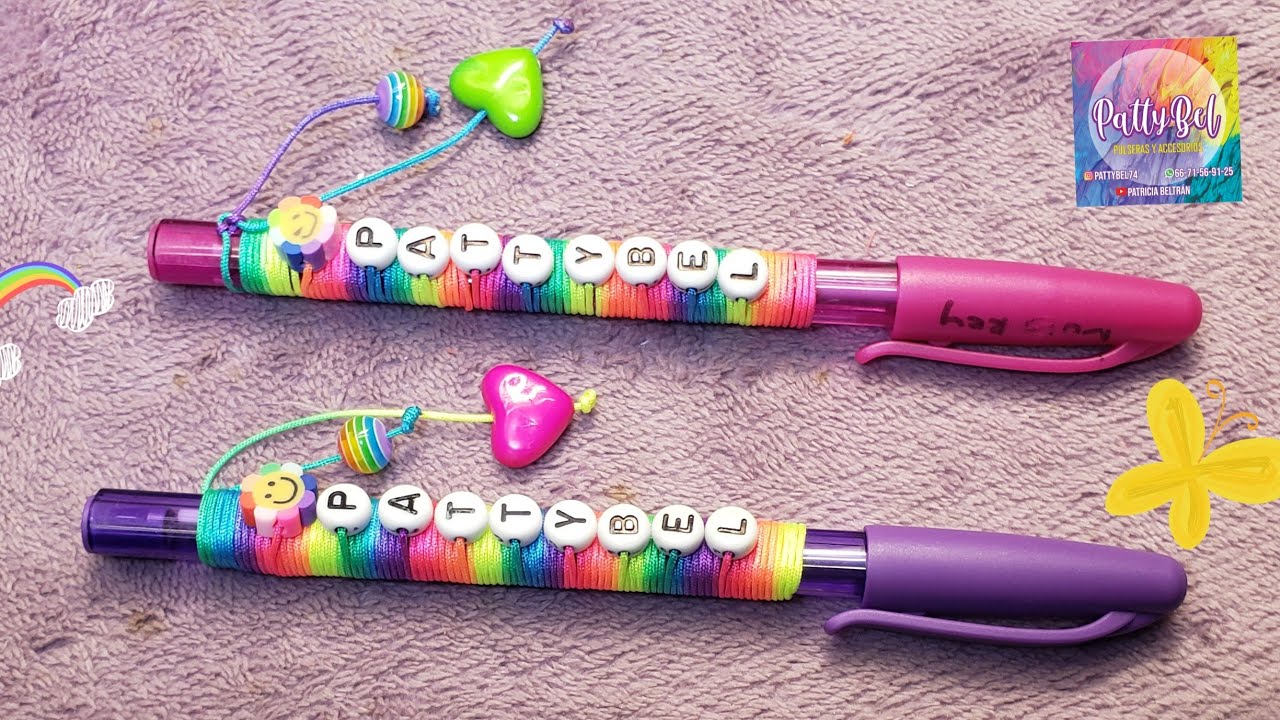 Pluma o Bolígrafo  Personalizado Hilo Chino  💜 🌈