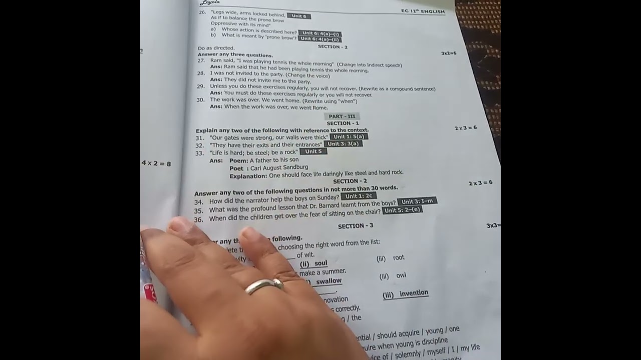 12 th Standard English question paper & easy tricks explained in tamil # public exam # english