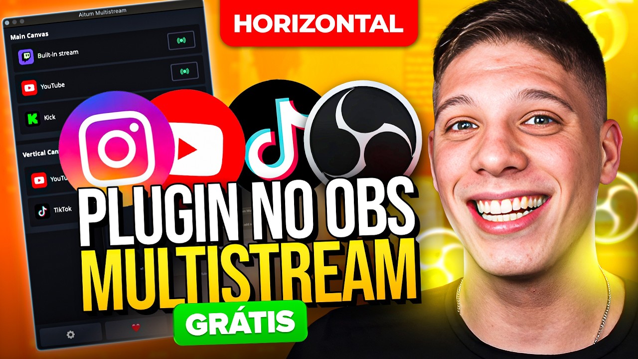 Como fazer LIVE MULTIPLATAFORMA no OBS COM PLUGIN GRÁTIS (HORIZONTAL)