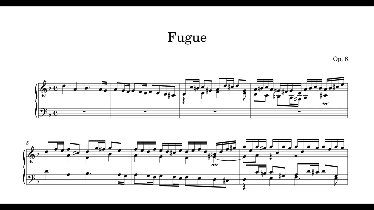 Fugue Op. 6 No. 1 | Original Composition