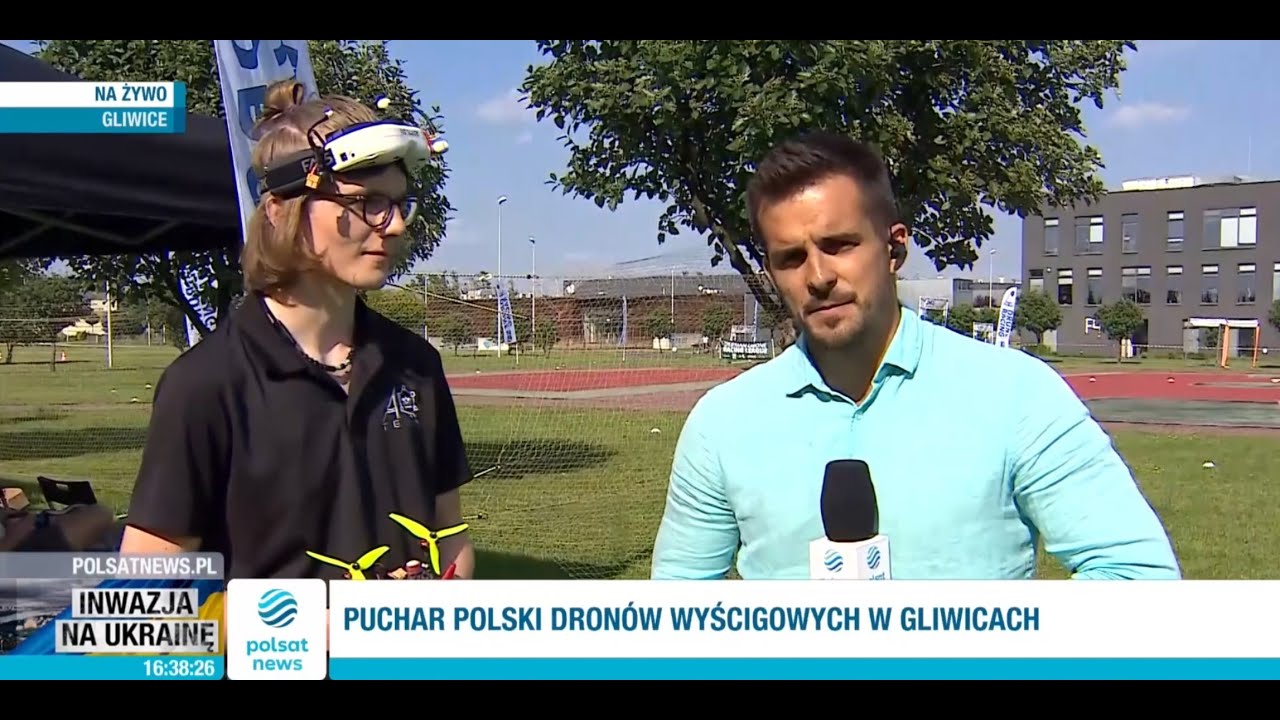 Puchar Polski Dron&oacute;w Wyścigowych - F9U Drone Racing Gliwice 2022 - MarianFPV - Relacja Polsat News