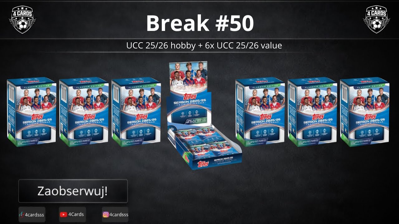 LIVE BREAK #50 ⚽ |Topps UCC 25/26 Hobby + 6x UCC 25/26 value – otwieramy na żywo 🔴