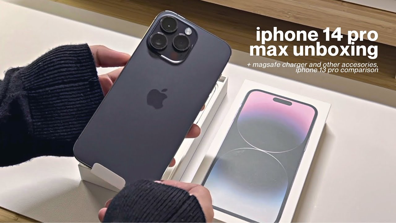 iphone 14 pro max unboxing [deep purple, 256GB] ☁️ +magsafe, accessories & iphone 13 pro comparison