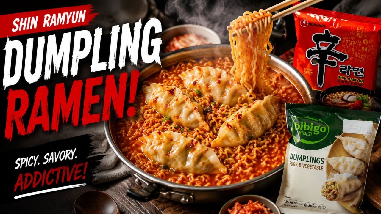 Spicy Shin Ramyun Upgrade: Bibigo Mandu Take It to the Next Level 🍜🔥