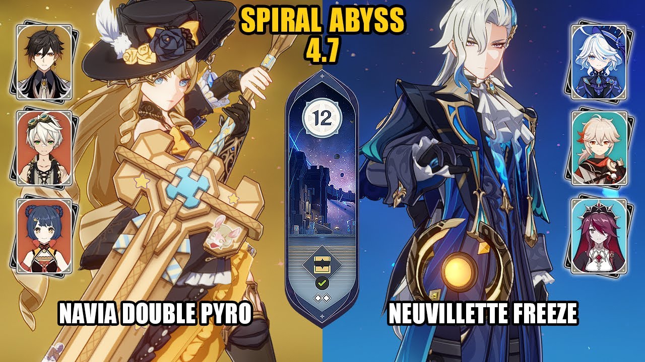 (F2P) Navia Double Pyro & Neuvillette Furina Freeze | Spiral Abyss 4.7 - Floor 12 | Genshin Impact
