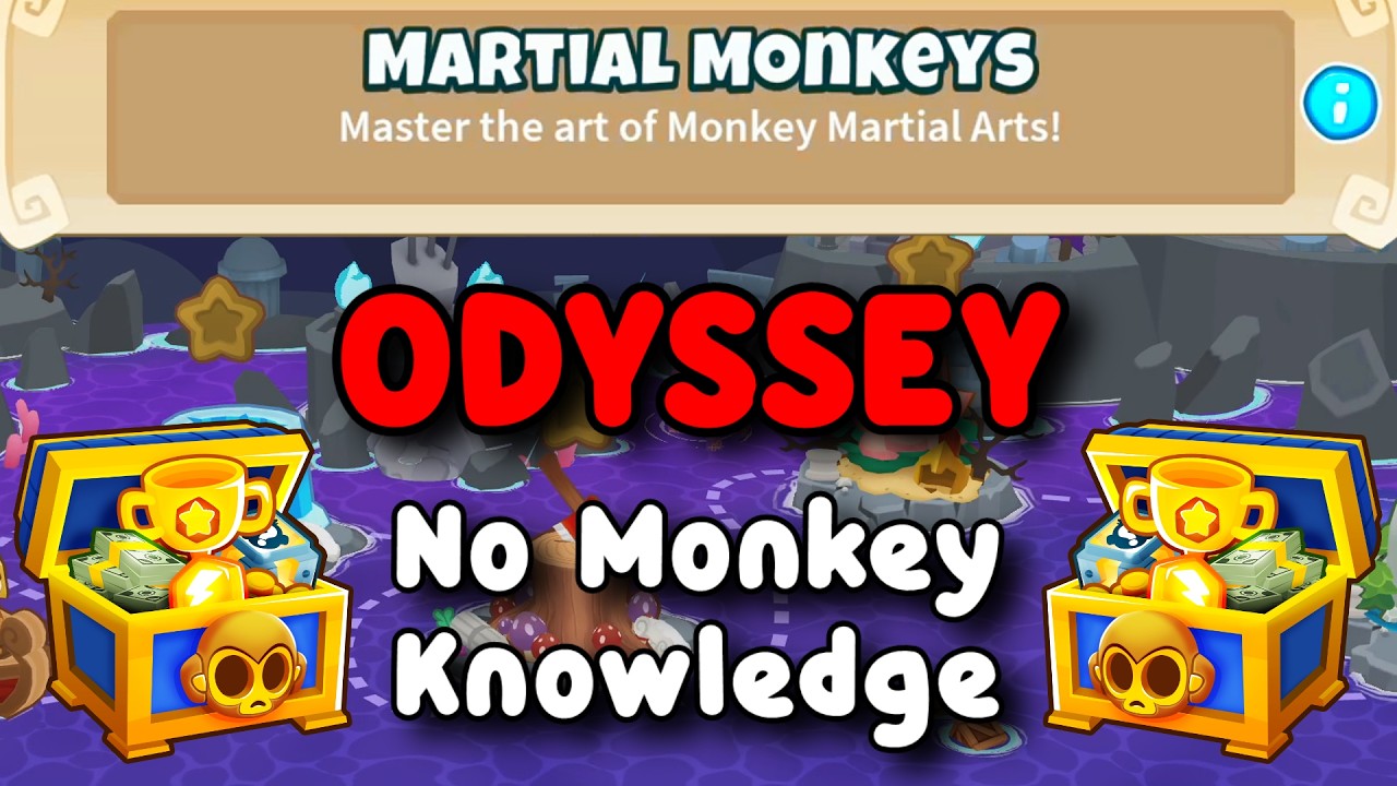 BTD6 Odyssey | No Monkey Knowledge Guide | Hard Mode Tutorial | Martial Monkeys