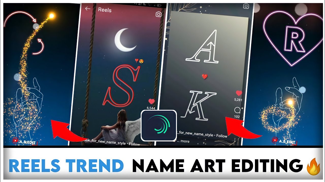 Instagram reels name art video editing | Reels pe name wali video kaise banaye | Reels viral video 🔥