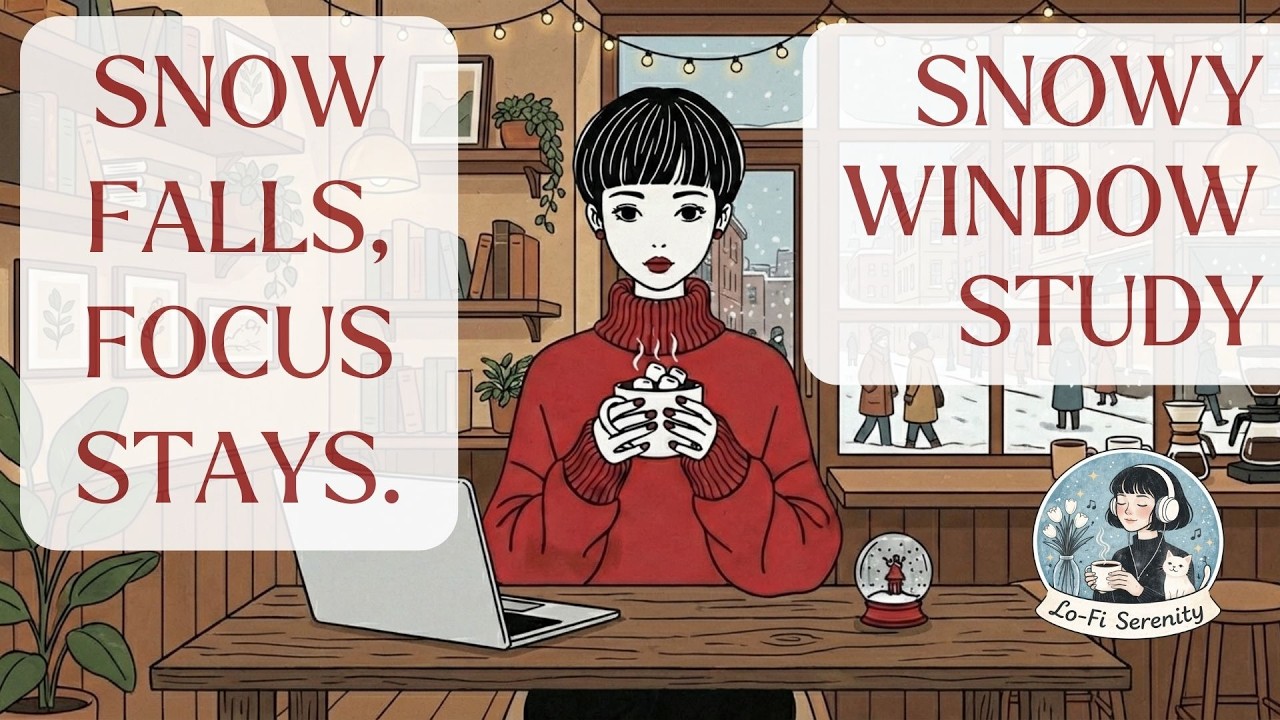 🎧 Snowy Window Study ❄ | 2 Hour Cozy Lofi