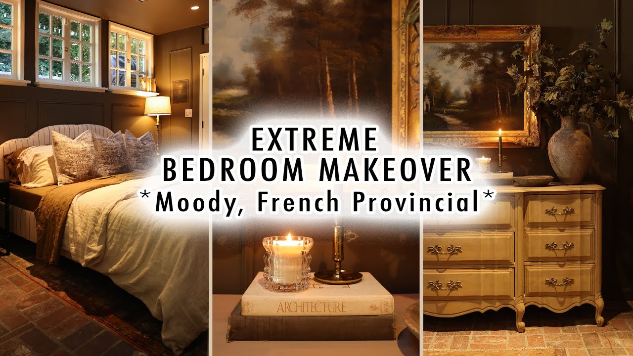 EXTREME BEDROOM MAKEOVER *Moody, French Provincial* Before & After | Part 2 | XO, MaCenna