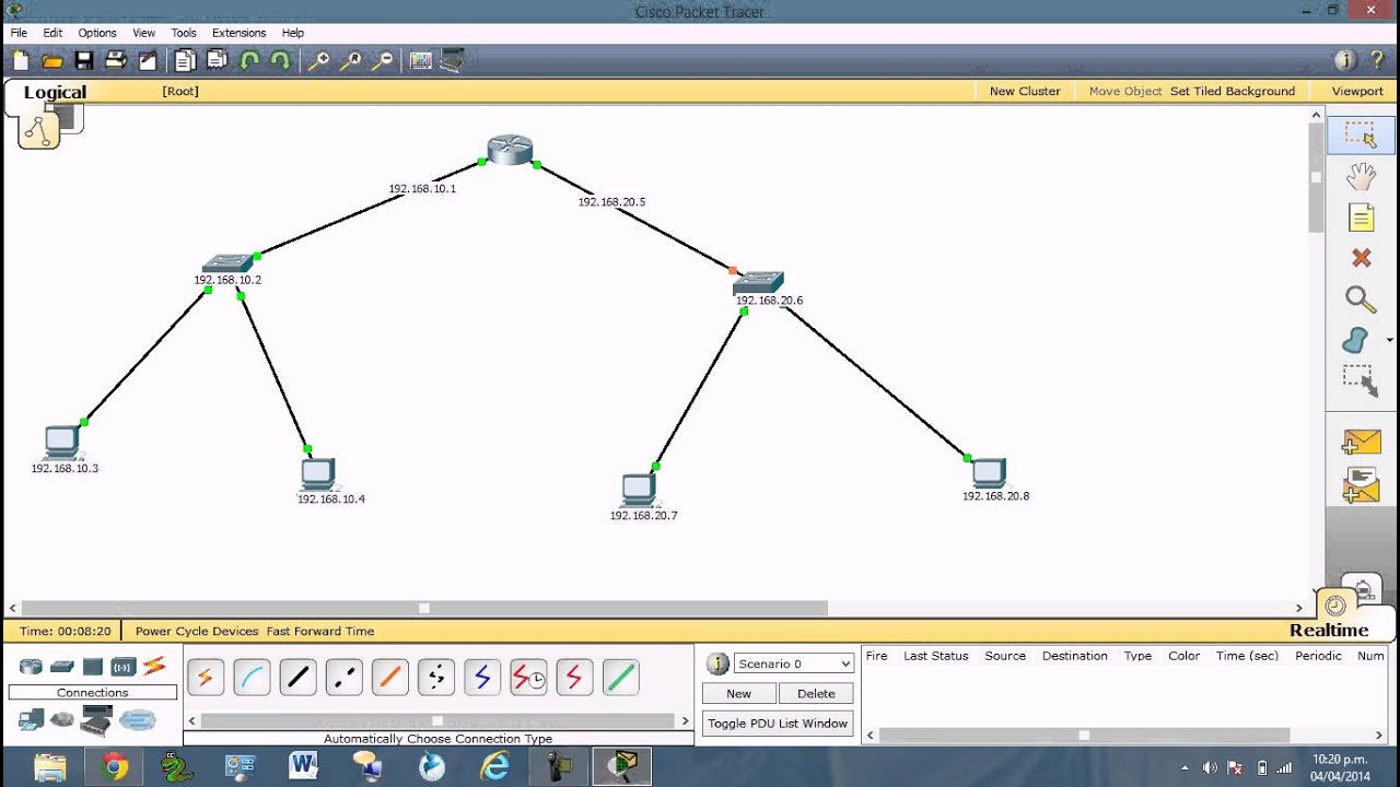 CONFIGURACION DE ROUTER Y SWITCH EN  CISCO PACKET TRACER