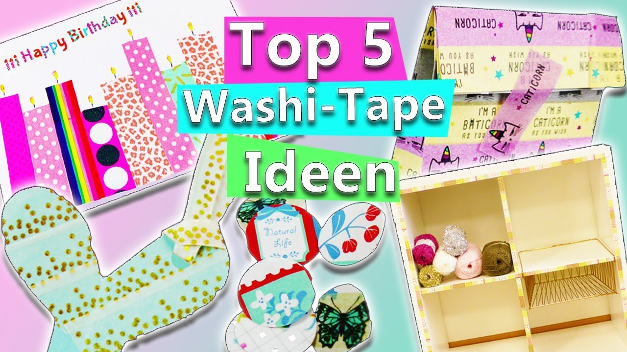 Top 5 DIY Ideen mit WASHI TAPE | Back to school, Ikea, Deko, Geschenke schnell & einfach | Basteln