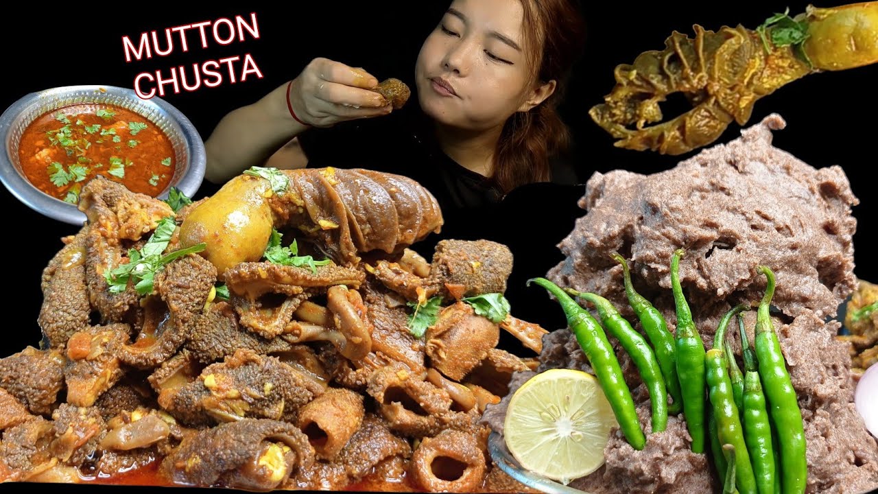 Eating Mutton Chusta Gravy With Dhido 💪 Chicken Curry King Chilli🌶️ Eating Show |खसी को भुटान ढिँडो