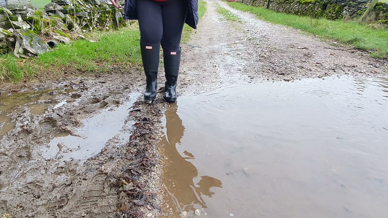 muddy walk in my hunter boots:)