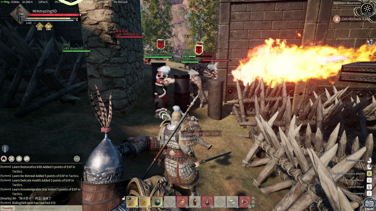 Myth of Empires PVP, TPG fort defense against Chinese invasion