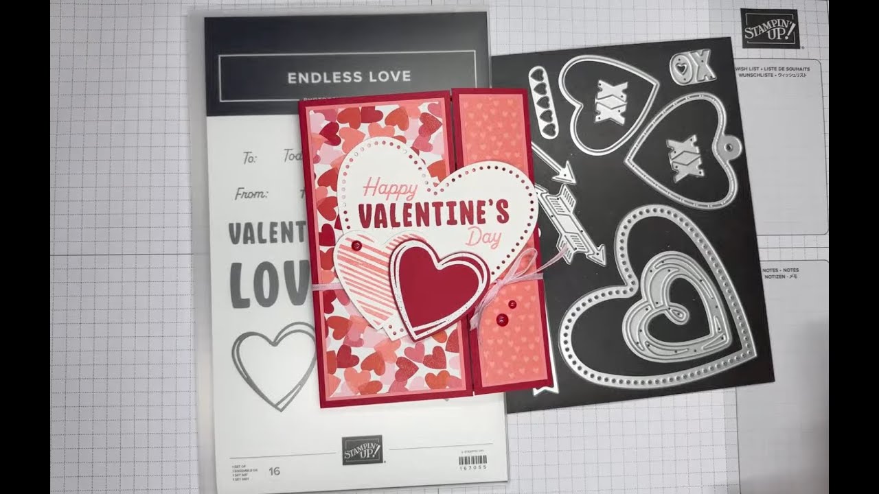 Stampin’ Up! Endless Love Fun Fold Valentine Card Tutorial #valentine #patternedpaper #papercrafting