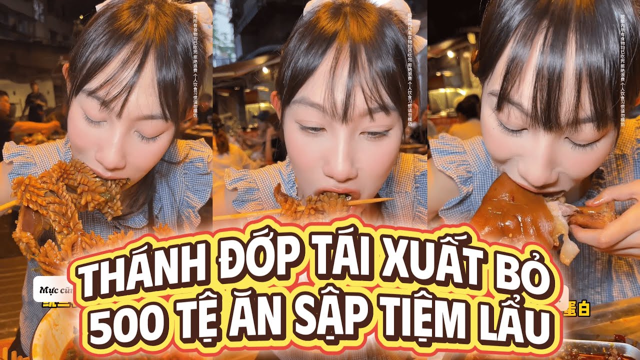 Thánh đớp tái xuất bỏ 500 tệ đớp sạch quán lẩu khiến chủ quán há hốc mồm 😱🦐🔥
