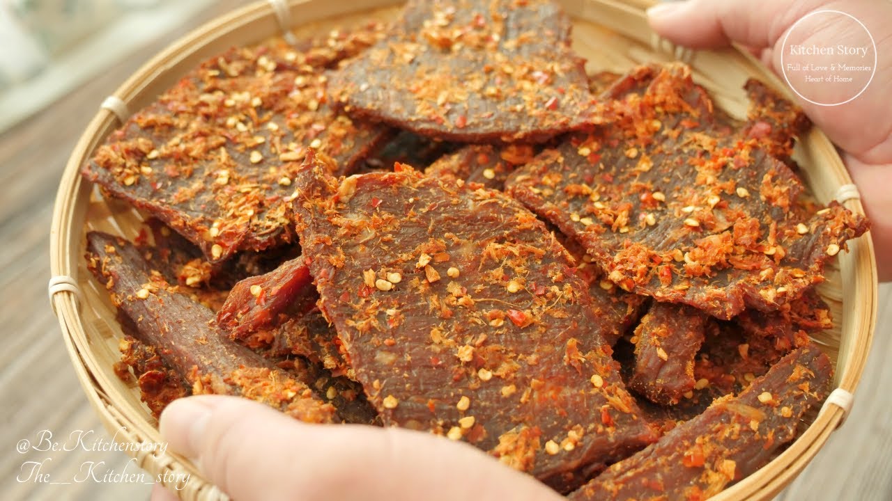 សាច់គោងៀត 🐮🥩[Khmer Spicy Beef Jerky] [Kitchen Story]