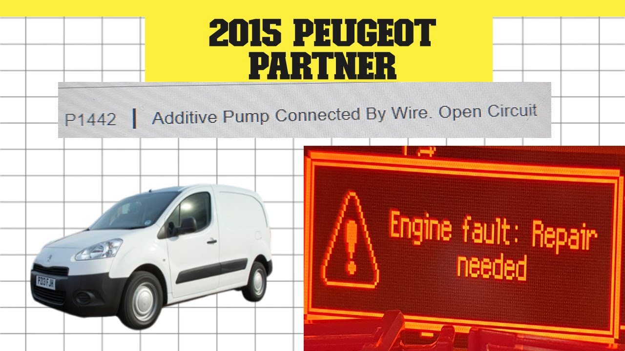 2015 Peugeot Partner - P1442 Additive pump . Open circuit Engine fault : Repair needed