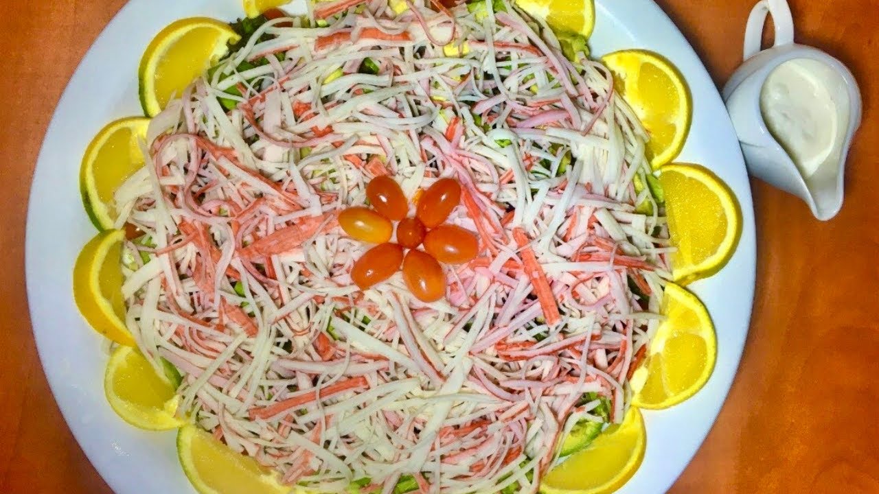 Delicious Crab Salad Recipe with Lemon Mayo Sauce | Easy to decorate your table with ! سلطة الكراب