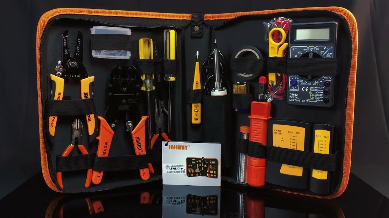 Unboxing video of 17 in 1 DIY Network repair tool kit set JM P15