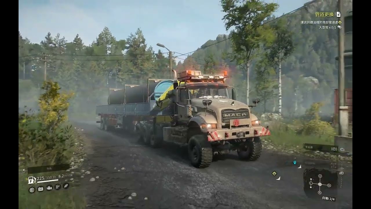 SnowRunner - Taiwan Transport Mack Defense M917 Transport Large Pipe @ Duncan Bay