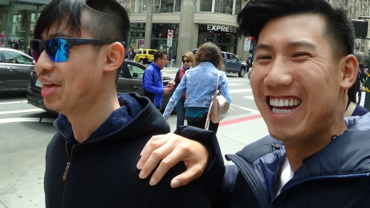 Two Dudes going to Saint Laurent in SF Downtown