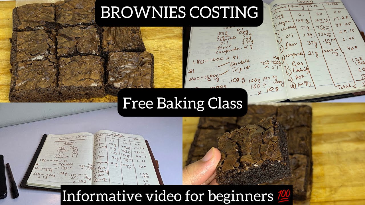 Fudge Brownies Recipe Costing| Costing Benefits| Baking Class for Beginners