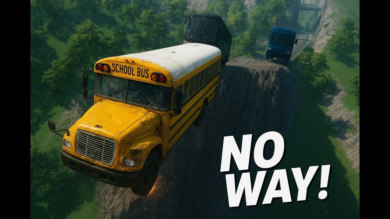 Extreme Bus Cliff Race! Crashes, Collisions & Target Jump – BeamNG Drive